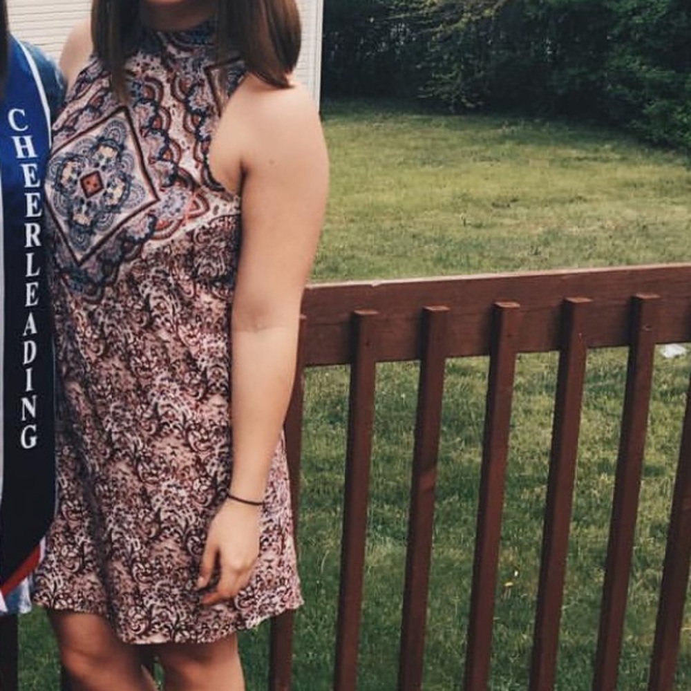 Sleeveless Geometric Pattern Dress